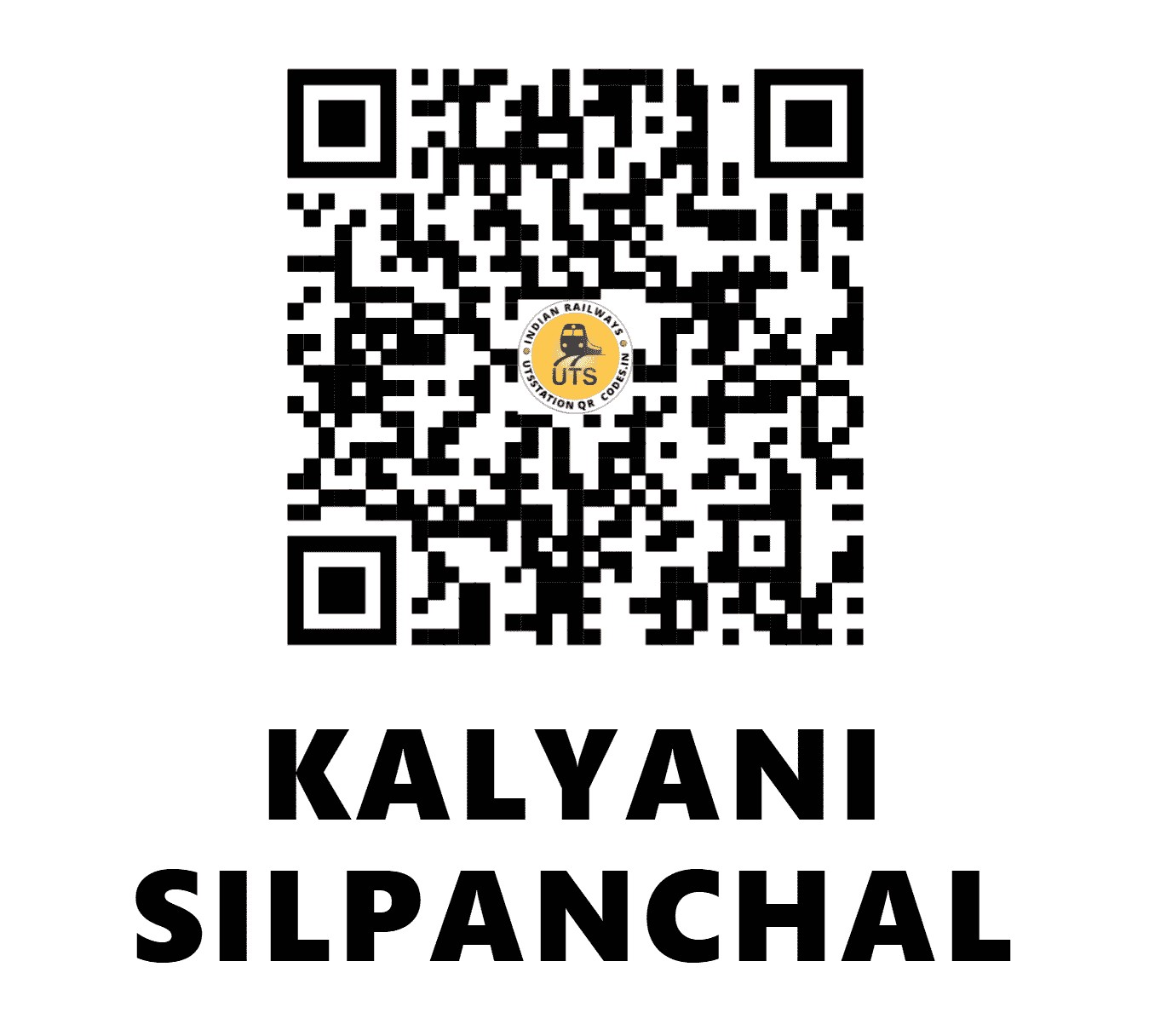 UTS QR Code for KALYANI SILPANCHAL - KLYS - ER (WEST BENGAL)